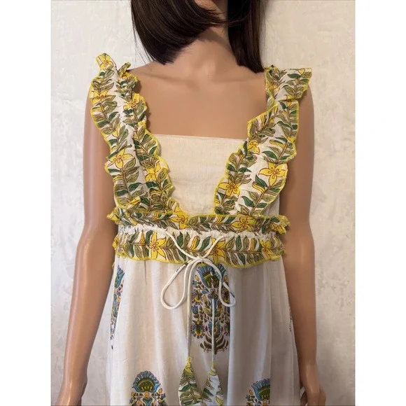 Anthropologie Love the Label Maxi Dress Size Medium floral Peasant Cottagecore - Picture 2 of 12